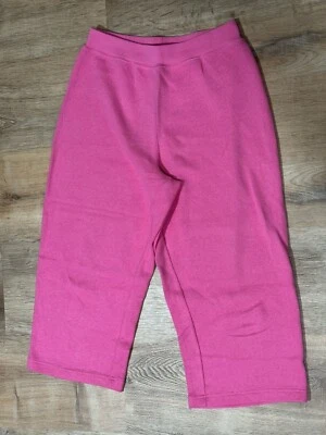 NEW PBJ Sport Vintage Pull On Pink Cotton Knit Capris Size M - Image 1 of 4