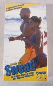 Sweat! Cardio 1-2, Beach Body Power 90, 2000 VHS, Sealed - Imagen 1 de 4