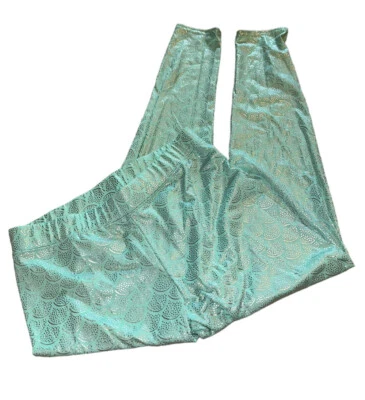 Justice Girls 紧身裤 20 码浅绿色带金属比例印花  — 第 1/4 张图片