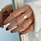 Gold Color Fashion Rhinestone Rings Stars Moons Charms Jewelry Women Rings 1set