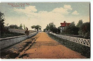 Monticello, New York INGRESSO AL PARCO COLONIALE 1912 Cartolina fr Oakland Valley - Foto 1 di 2