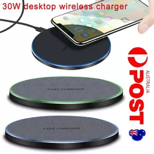 Wireless Charger 30W Fast Charging Pad For iPhone 16 15 14 Pro Max Samsung S23 - Picture 1 of 16