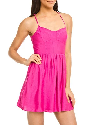 $138 BCBGENERATION Vestido Rosa Viscosa Espalda Recorte Cremallera US-12 Foto 1 de 4