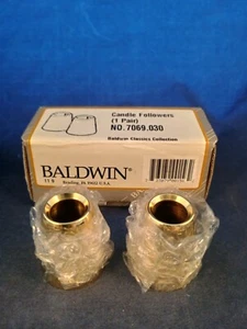 Baldwin Brass Candle Follower 7069 .030 Set of 2 VINTAGE NEW - Picture 1 of 5