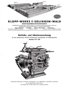 Stoßmaschine Klopp Bedienungsanleitung 375-450-550 - Bild 1 von 4