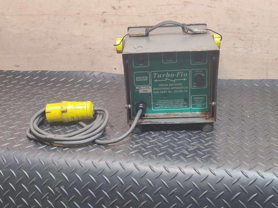 MSA TURBO FLO Air Blower Pump Breathing Apparatus Mask BA Gas Wask Fan - VAT INC - Image 1 of 4