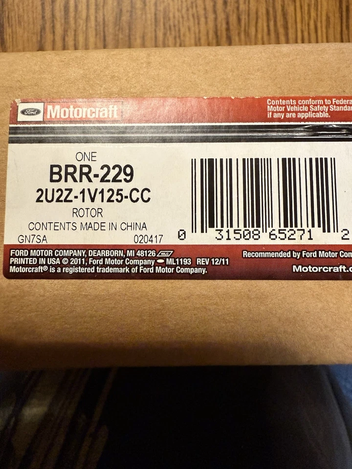 Rotor de freio a disco traseiro Ford Mercury Motorcraft BRR-229 compatível com 2002-2010 Explorer OE - Imagem 1 de 2