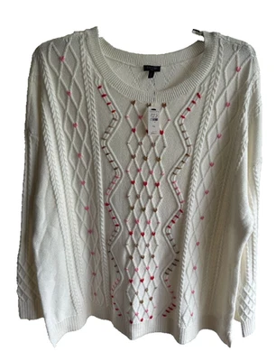 NUEVO CON ETIQUETAS $139 TALBOTS SUÉTER MEZCLA ALGODÓN TALLA GRANDE 3X Foto 1 de 4