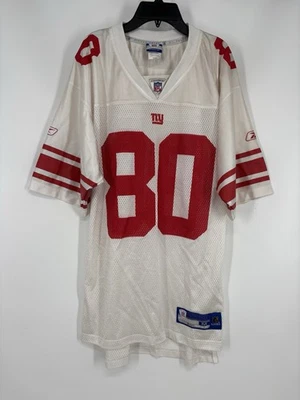 Camiseta Jeremy Shockey New York Giants Reebok NFL blanca #80 visitante para hombre mediana Foto 1 de 4