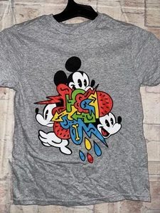 Mickey Mouse Shirt Retro Graphic Gray T-Shirt - Size Small - Picture 1 of 1