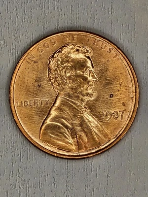 1987 Lincoln Cent Mint Error • Exposed Zinc on Both Sides • Uncirculated Rare - Image 1 of 4