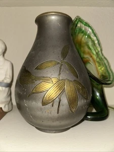 Vintage Japanese Bronze Vase 9” Tall 3.2 LBS Signed HEAVY! - Picture 1 of 5