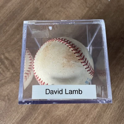 David Lamb签名棒球带盒 — 第 1/2 张图片
