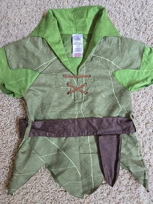 Disney Store Niños Jóvenes Peter Pan Halloween Disfraz Camisa Con Cinturón Talla 5/6  Foto 1 de 4