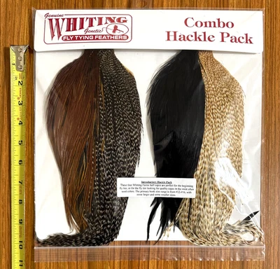 Whiting Introductory Dry Fly Hackle Pack, Cuatro Capas 1/2, Cuellos, Atado Moscas Foto 1 de 2
