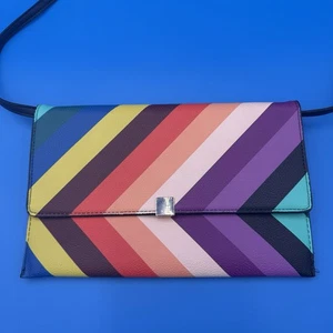 A New Day Rainbow Stripe Crossbody Purse Faux Leather Shoulder Bag - Picture 1 of 4