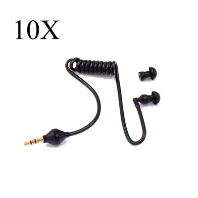 10x 3.5mm Earbuds Anti-radiation Air Tube Stereo Mono Flexible Monaural Black - Image 1 of 4