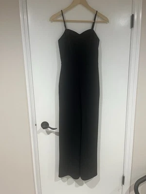 Mono Pantalones Crystal Sky Negro con Bolsillos Cremallera Trasera Cuello en V Para Mujer Talla XS Foto 1 de 4