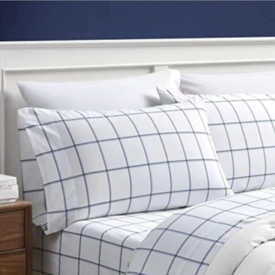 Nautica - Lençóis Twin XL, conjunto de cama de algodão percal, nítido e legal, lote azul - Imagem 1 de 4