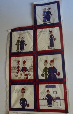 Red Hat Society New Hats Old Friends 7 Blocks Fabric Panel - Image 1 of 4