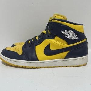 Nike Air Jordan 1 Mid Schuhe Herren Größe 14 Michigan Wolverines gelb marineblau - Bild 1 von 21