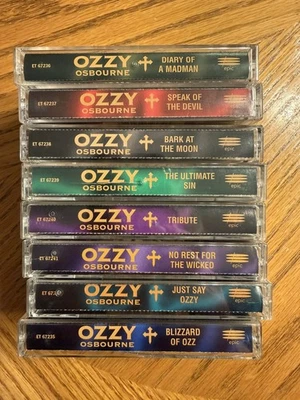 OZZY OSBOURNE Cassette Tape Lot 8 Diary Bark Wicked Blizzard Just Say Re-Master  - Image 1 of 3