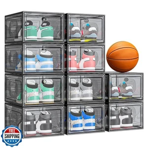 caktraie 10 Pack Thicken Shoe Organizer Stackable,Upgraded Sturdy Shoe Storag - Picture 1 of 5