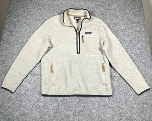 Chaqueta Patagonia Mujer Grande Beige Retro Pila Polar Pullover Suéter Bolsillos - Imagen 1 de 7