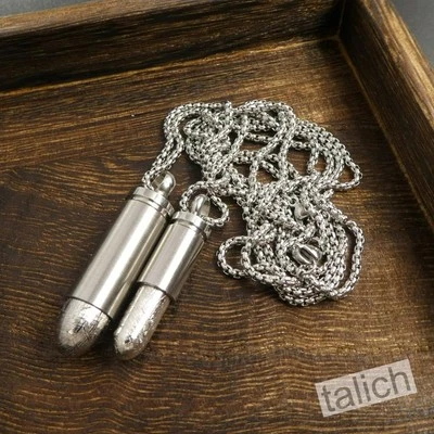 Colar pingente bala aço inoxidável meteorito Gibeon genuíno presente exclusivo - Imagem 1 de 4