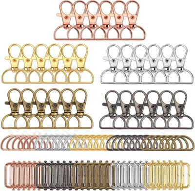 Metal Swivel Snaps Hooks, Keychain Bulk with Key Chain Swivel Hook D Rings and S - Image 1 of 4