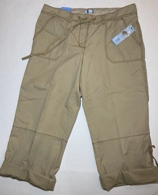 Pantalón convertible Izod para mujer color caqui tostado talla 14 100 % algodón Foto 1 de 4