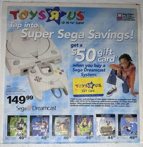 Toys R Us Dreamcast Ad Dec 2000 Sega Gundam Flyer Y2K Big Toy Sale Catalog - Picture 1 of 7