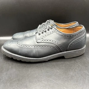 Scarpe uomo Allen Edmonds Tate taglia 8 D nere pelle punta alare Oxford usate - Foto 1 di 11