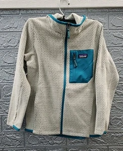 New Patagonia R1 Air Full Zip Hoodie Wool White Size 7/8 Youth - Picture 1 of 6