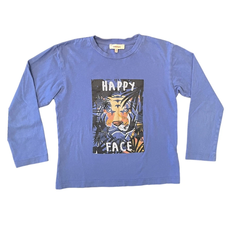 Catimini Blue “Happy Face” Long Sleeve Tee Shirt. Size 8 - Image 1 of 4