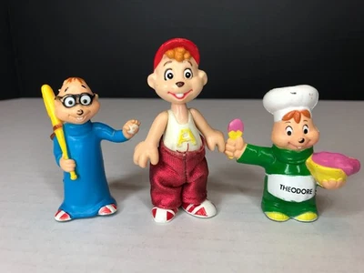 Vtg Alvin And The Chipmunks Simon Theodore PVC 2.5” Lot Bagdasarian Productions - Image 1 of 4