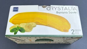 CRYSTALIA Big 8" Banana Cases 2 Pack Reusable Premium Quality 100% BPA Free - Picture 1 of 9
