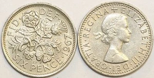 1953 to 1967 Elizabeth II Cupro-Nickel Sixpence Your Choice of Date / Year - Picture 1 of 1