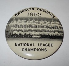 1952 Baseball Brooklyn Dodgers National League Champion Jackie Robinson Pin MINT