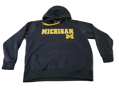 Footlocker University Of Michigan Navy Blue Mens XL Pullover Hoodie EUC - Image 1 of 4