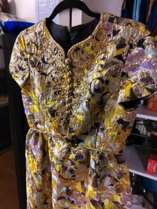 Vintage 1960s Handmade Sparkly Metallic Womens Gold With Bling Bling Size Medium - Bild 1 von 18