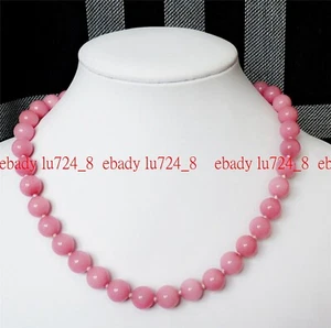6/8/10/12mm Natural Pink Rhodochrosite Gemstone Round Beads Necklace 16-36" - Picture 1 of 12