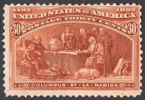 US # 239 *MINT OG H* { 30c COLUMBUS AT LA RABIDA } COLUMBIAN OF 1893 CV$ 240.00 - Picture 1 of 4