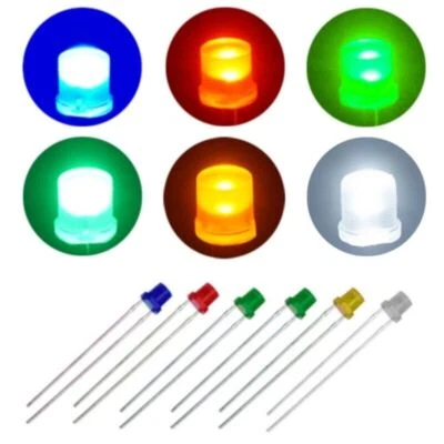 LED 3mm Zylinder Flachkopf LEDs zylindrisch flach Flat Top 10 20 50 100 Stück - Bild 1 von 4