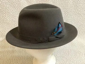 Biltmore Royal Gray Fur Fedora Hat Maxis Chicago Made In Canada Size 7-1/8 NWT - Picture 1 of 13