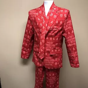 25. Dezember Merry Christmas Ya Filthy Animal Anzug Herren SM rot 3-teilig Blazer Hose - Bild 1 von 21