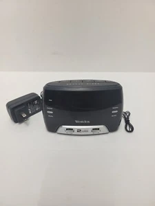 Westclox USB-A Black AM/FM Radio Alarm Clock 80227WM Has Scratches Works - Picture 1 of 11