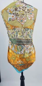 HSDP Fashion 100% Silk Large Print Scarf Sunscreen Shawl Wrap Lightweight - Picture 1 of 12