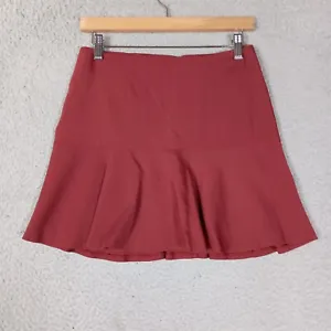 Theory Skirt Women's Size 0 Red Wool Blend Mini Skater Lined Lightweight Preppy - Picture 1 of 11