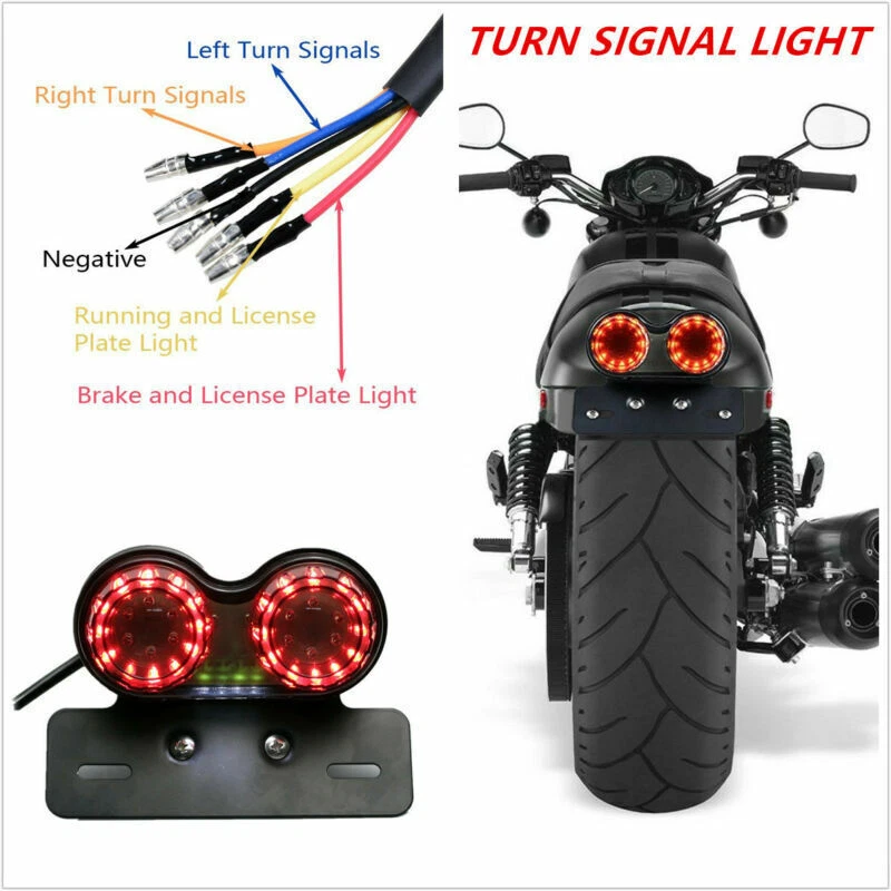 1PC SMOKE LED LICENSE PLATE BRAKE TAIL TURN SIGNAL LIGHT FOR BOBBER CAFE RACER - Image 1 of 4